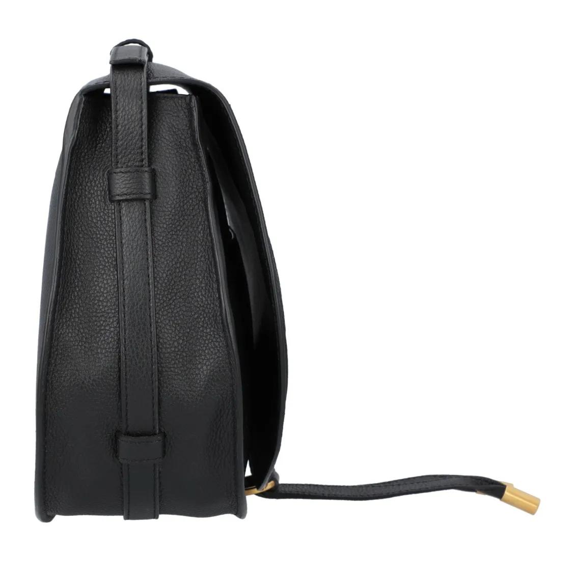 Chloé Hobo bags Marcie Medium Saddle Bag Black in zwart