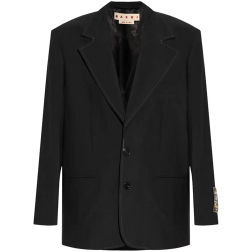 Marni Black Marni Single-Breasted Jacket Black Blazer