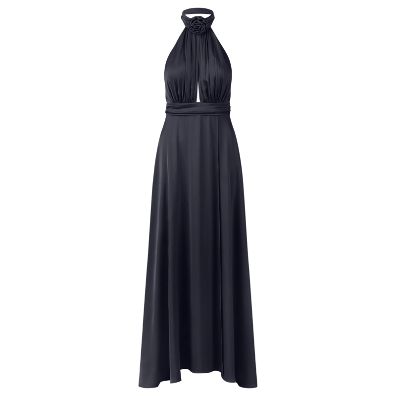 Apart Abendkleid Satinkleid dunkel-blau
