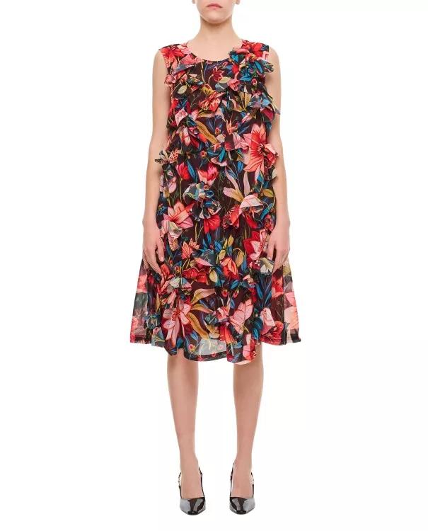 Comme des Garcons - Chiffon Floral Pattern Dress - Größe S - multi