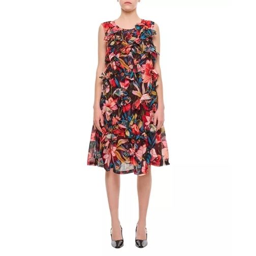 Comme des Garcons Chiffon Floral Pattern Dress Multicolor 