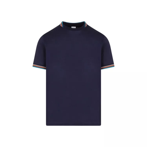 Paul Smith Righe Navy Cotton T-Shirt Blue 