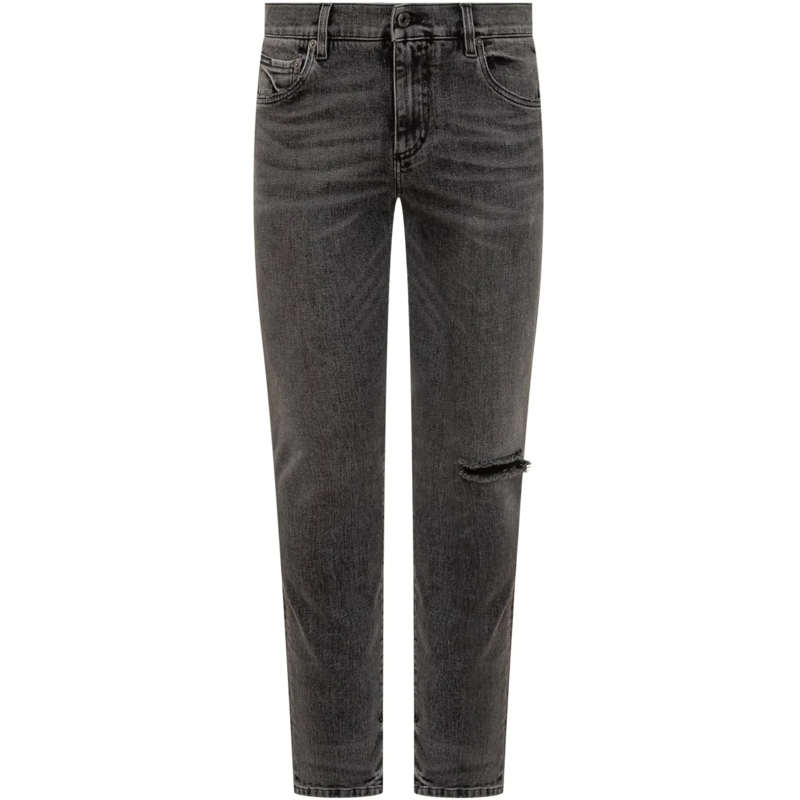 Dolce&Gabbana Slim-Fit-Jeans Dolce & Gabbana Jeans Strappato Uomo dunkelgrau