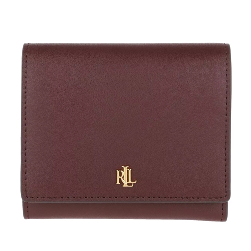 Lauren Ralph Lauren Flap Continental Wallet Bordeaux/Field Brown Tri-Fold Portemonnaie