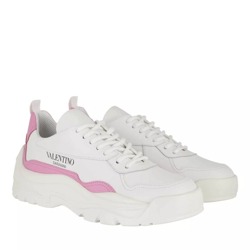 Valentino Garavani Gumboy Sneakers Leather Bianco/Pretty Pink lage-top sneaker