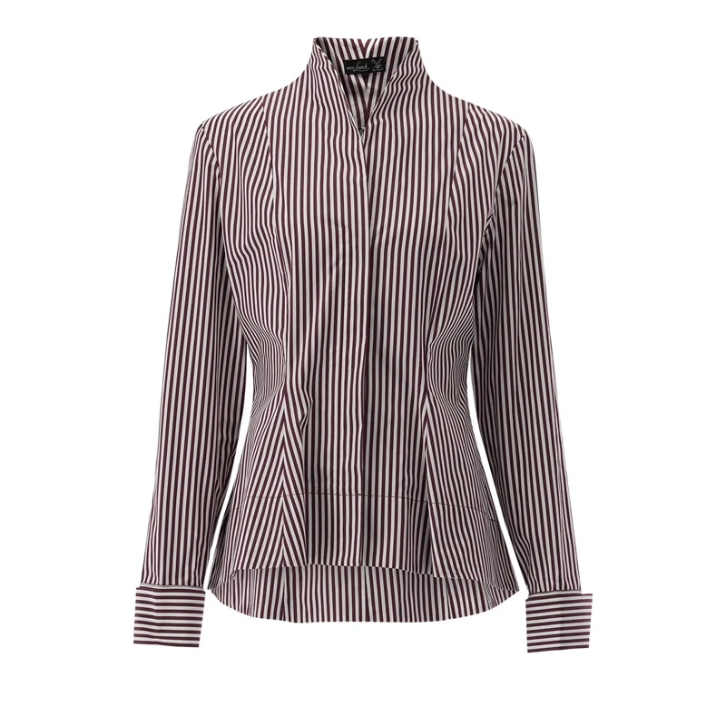 VAN LAACK Bluse Bluse Modern Fit Streifen bordeaux