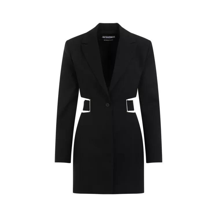 Jacquemus - La Robe Bari Black Wool Mini Dress - Größe 38 - black