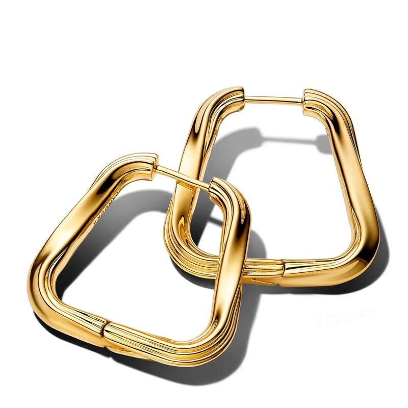 Pandora Créoles Twisted Large Triangle Hoops 14k vergoldet