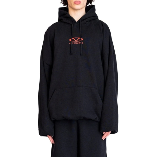 Vetements Sweatshirts OVAL LOGO CROPPED BOXY HOODIE BLACK/RED schwarz