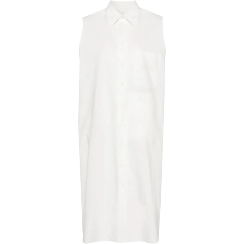 Maison Margiela Midikleid Maxi Dress Cotton Poplin White weiß