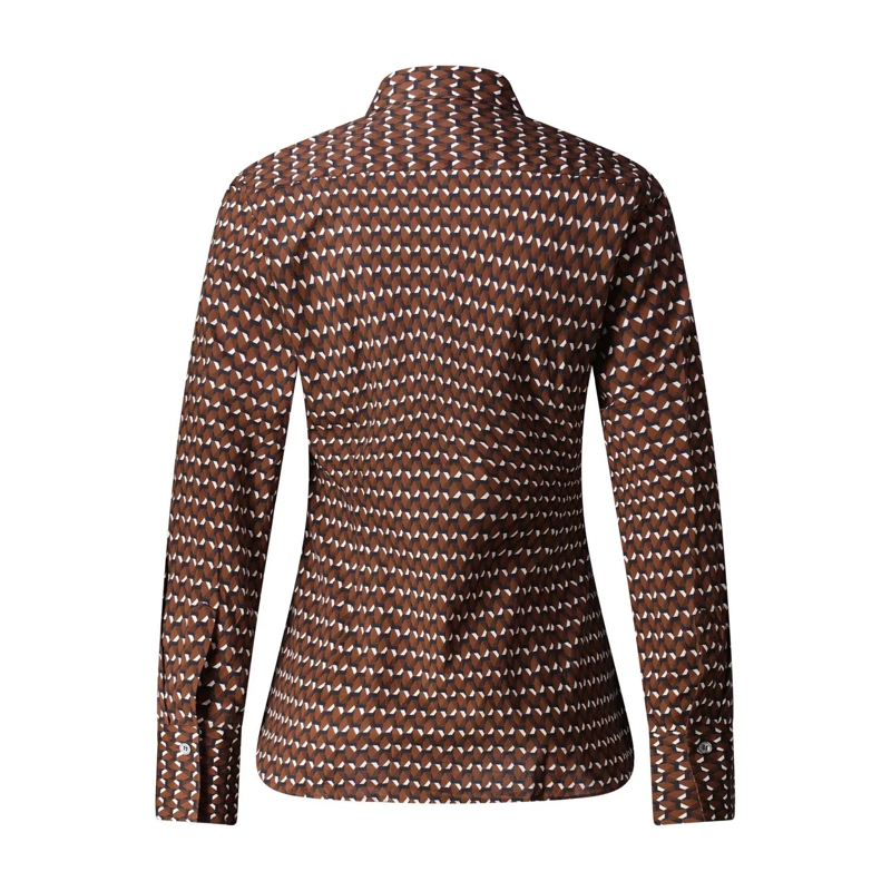 CALIBAN Chemisier Slim-Fit Bluse mit Muster braun(Image 2)