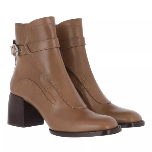 Chloé Ankle Boots Calf Leather Cement Brown Stivaletto alla caviglia