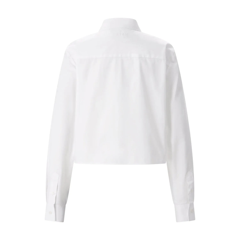 MSGM Chemisier Cropped Hemdbluse weiß(Image 2)