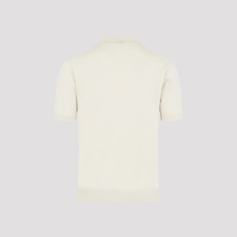 Etro Polo shirt Short-Sleeve Cotton Polo Shirt With Tonal Embroide Neutrals