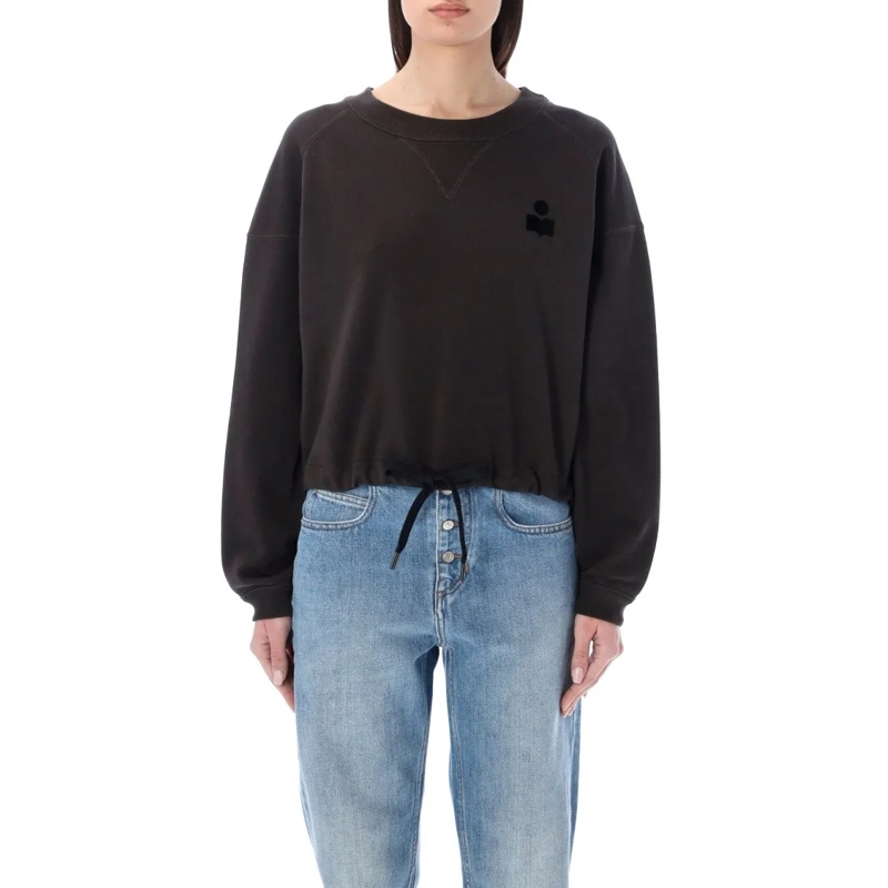 Etoile Isabel Marant  Margo Cropped Hoodie Black