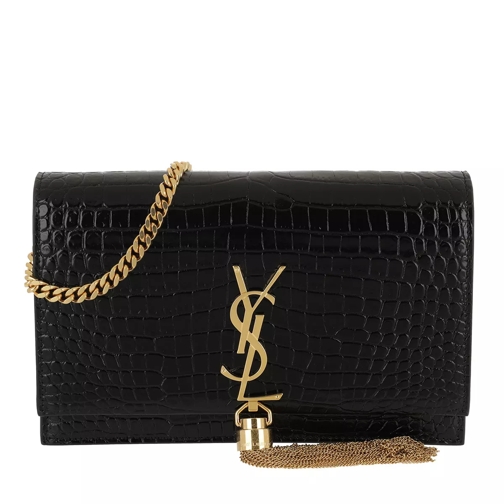 Saint Laurent Kate Monogramme Wallet On Chain Black / Gold Crossbody Bag