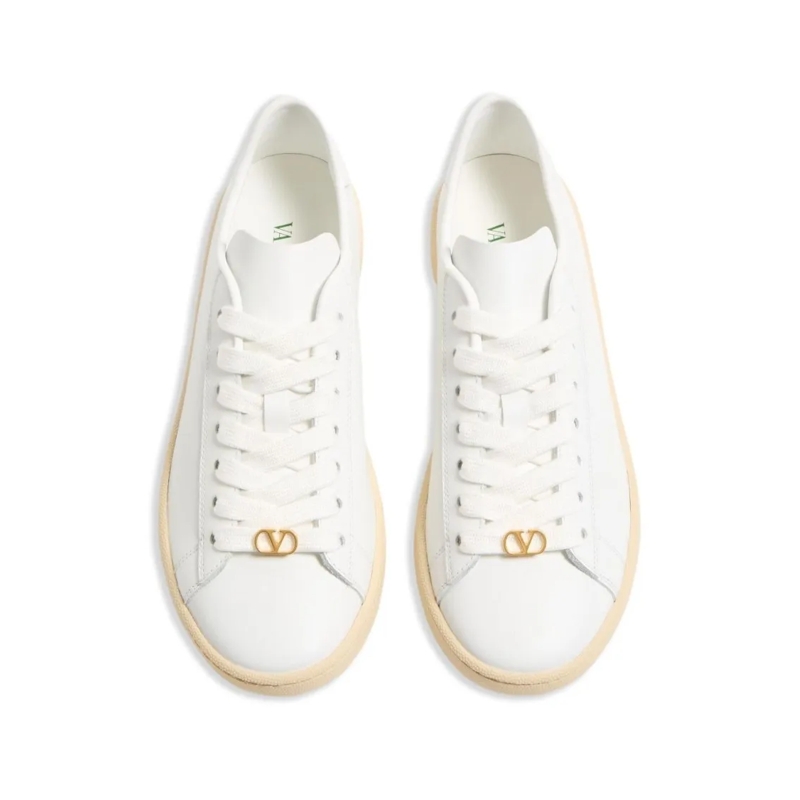 Valentino Garavani Schnürschuhe Low-Top Sneakers With Textured Sole And Chic Accen White(Image 6)
