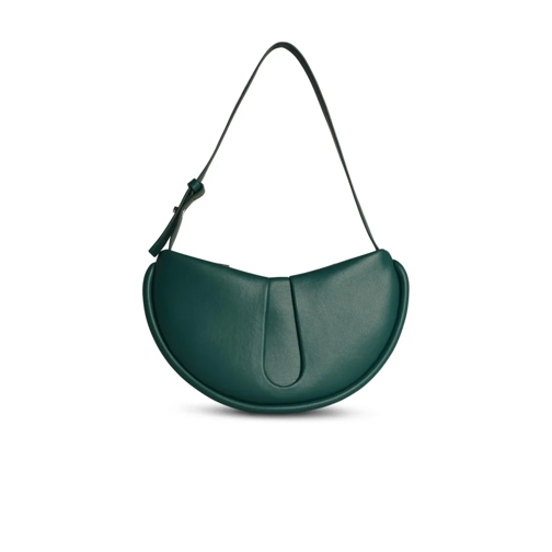 Themoirè 'Ebe' Hunter Green Vegan Leather Bag Green Schultertasche