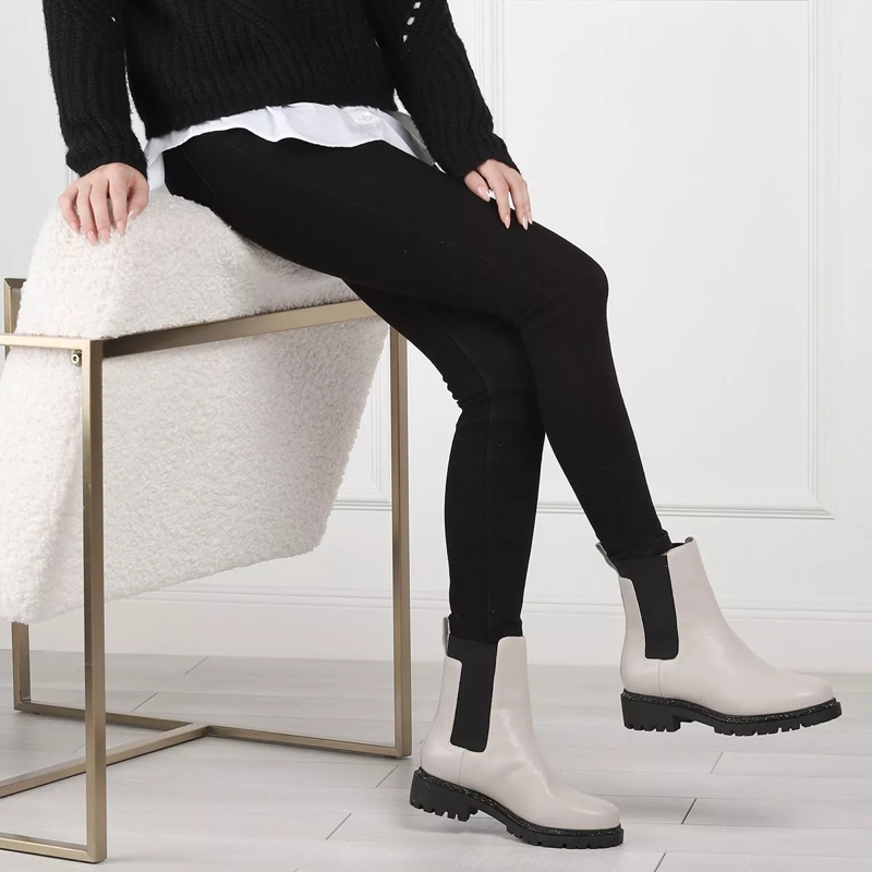 DKNY Chelsea Boots Rick Slip On Bootie Deep Vanilla(Image 3)