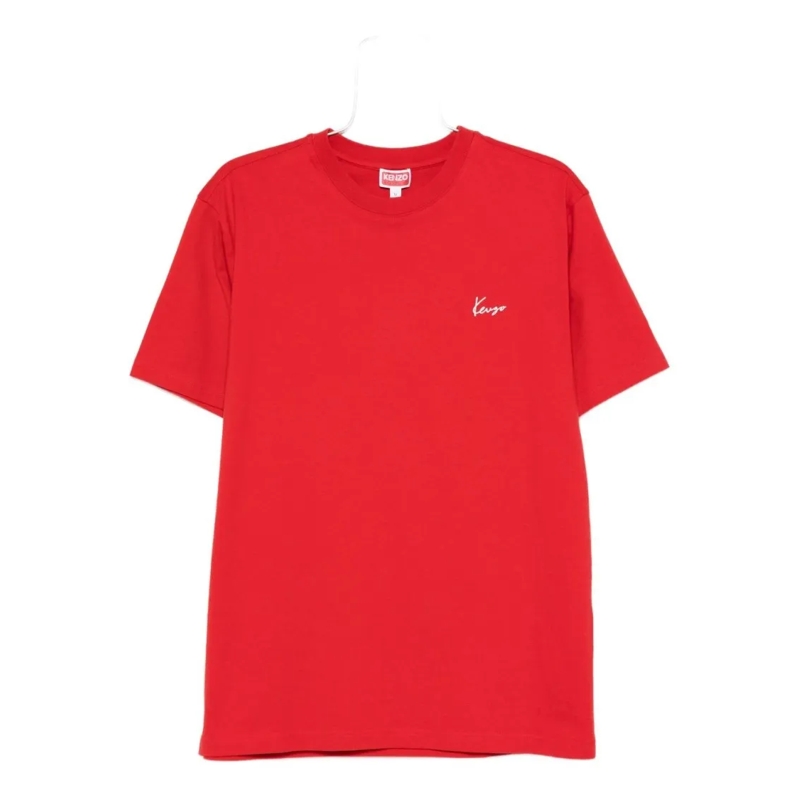 Kenzo T-Shirt Floral Bouquet Print Red Crew Neck T-Shirt Red