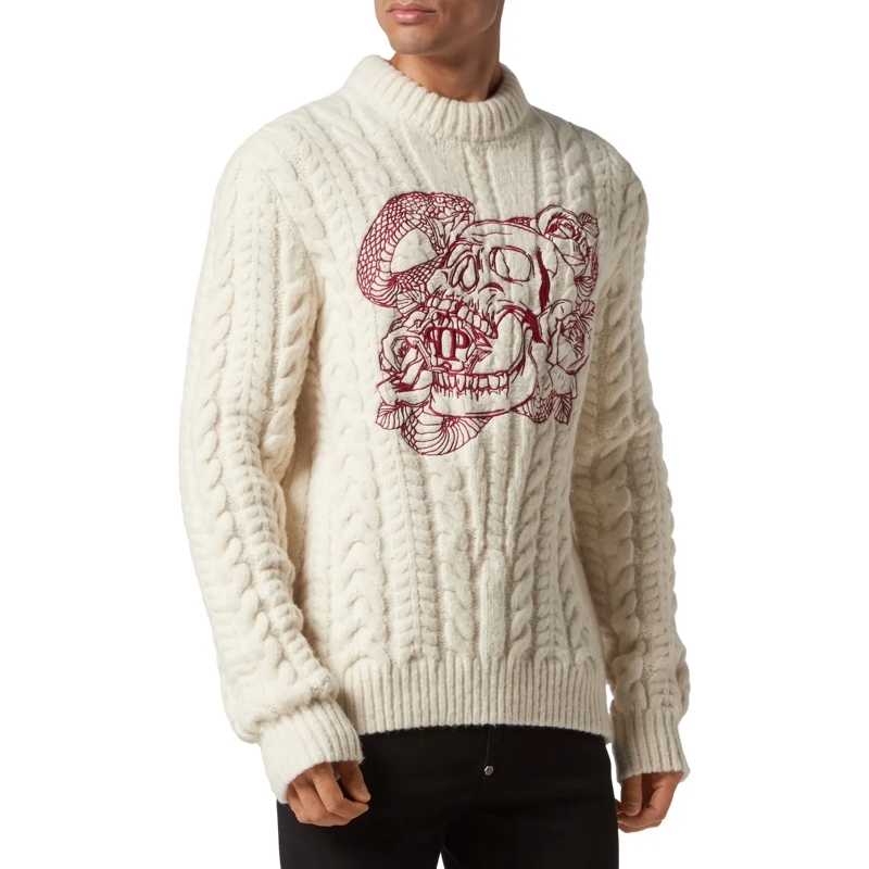 Philipp Plein Sweatshirt Rundhalspullover Skull weiss(Image 3)