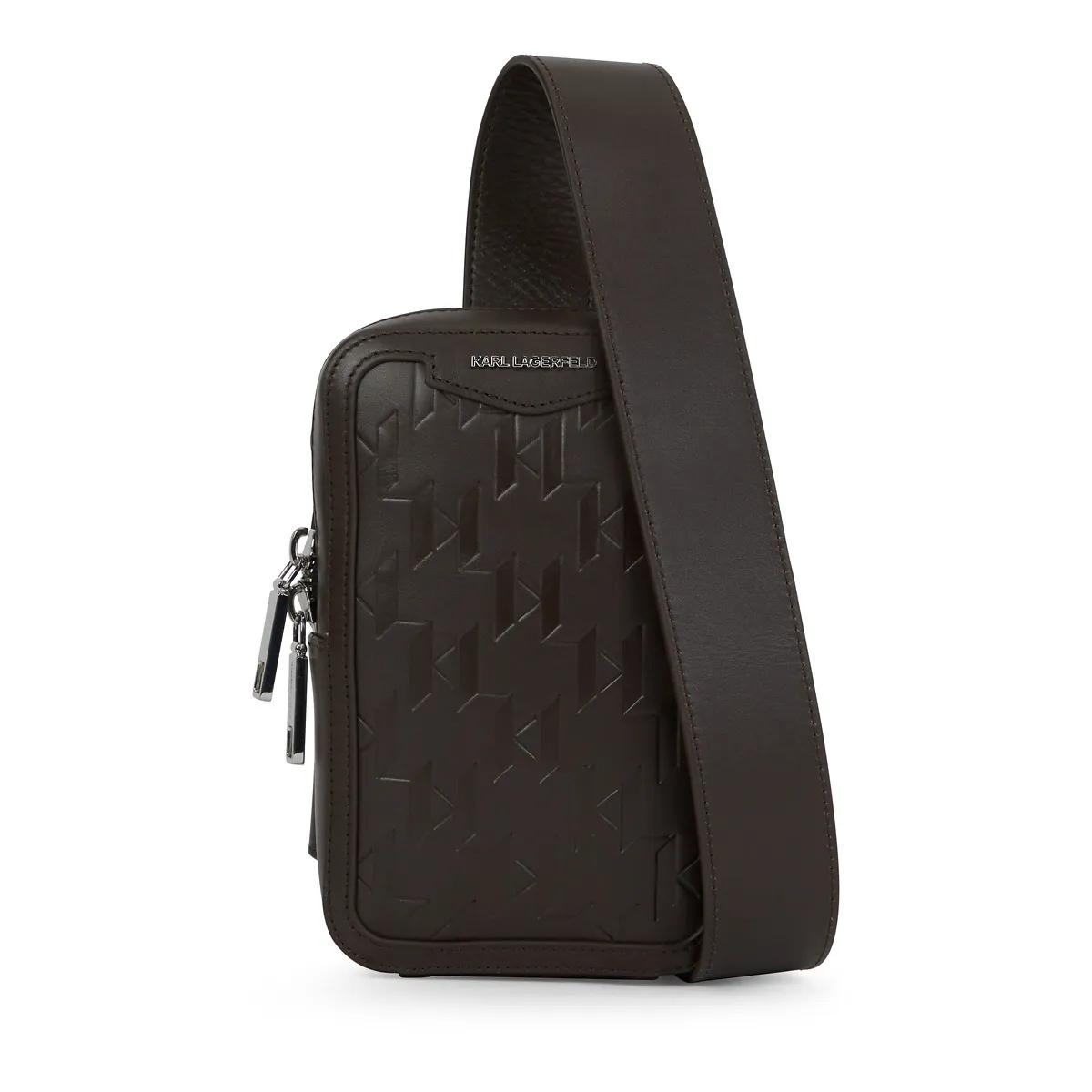 Karl Lagerfeld Crossbody Bags - K/LOOM KLEINE SLINGBAG AUS LEDER - Gr. unisize - in Braun - für Herren