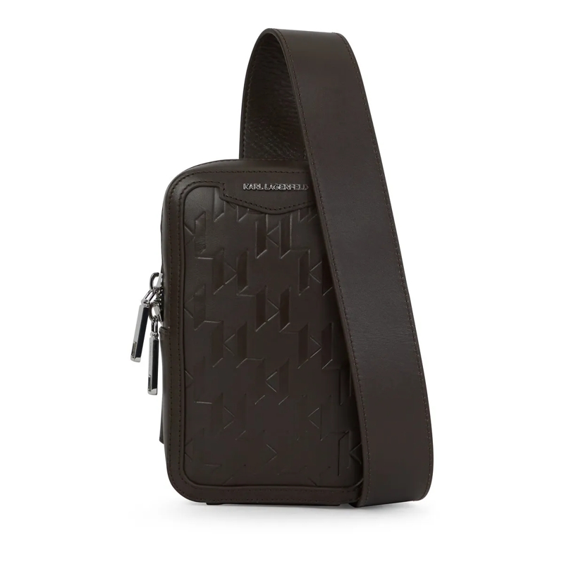Karl Lagerfeld Crossbody Bag K/LOOM KLEINE SLINGBAG AUS LEDER braun