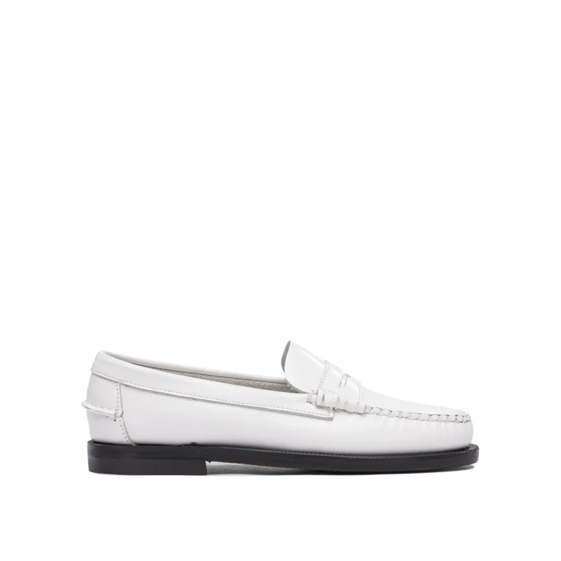 Sebago Balletschoenen Classic White Leather Loafers White