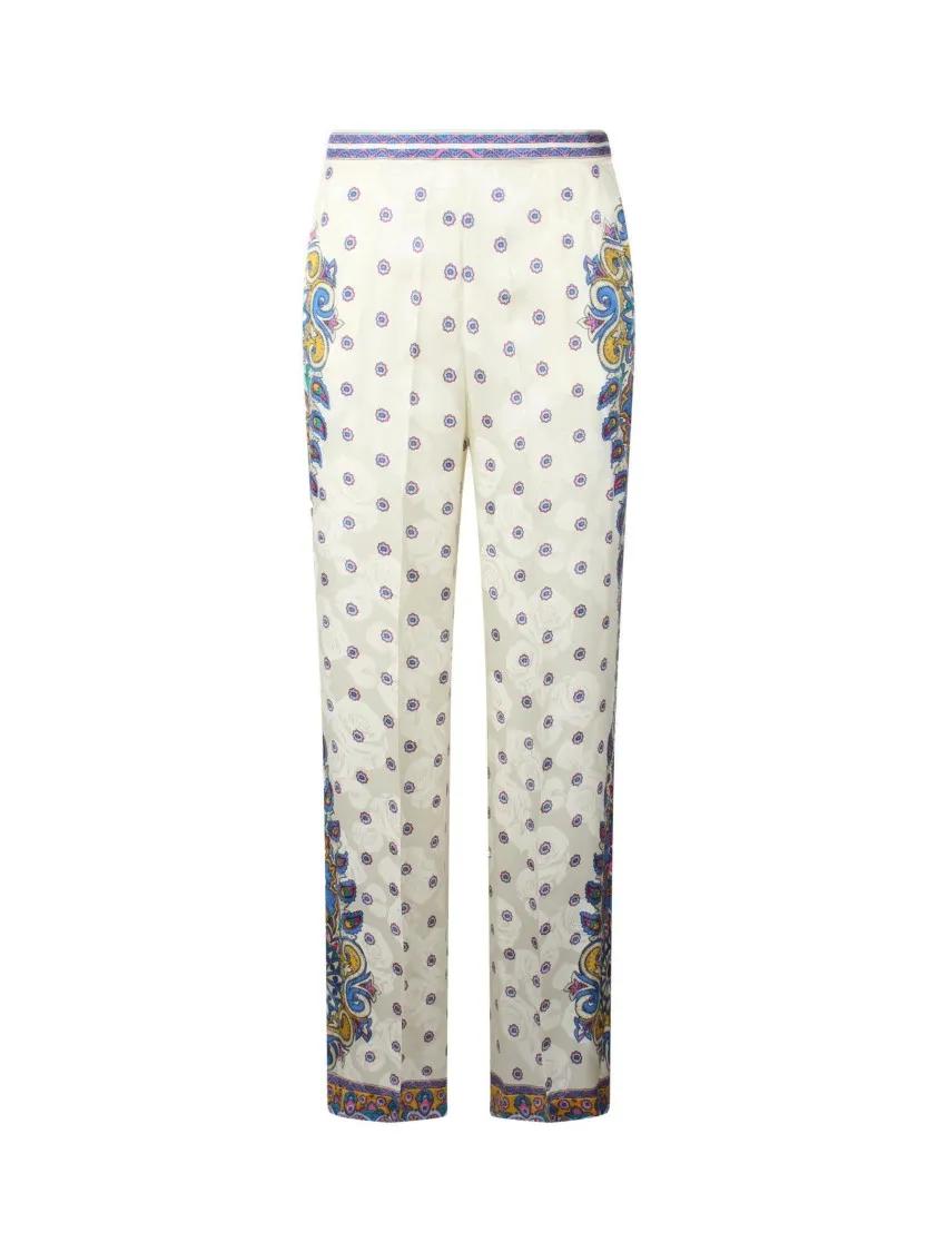 Thumbnail - Etro - Print Trousers Medallion - Größe 38 - weiß