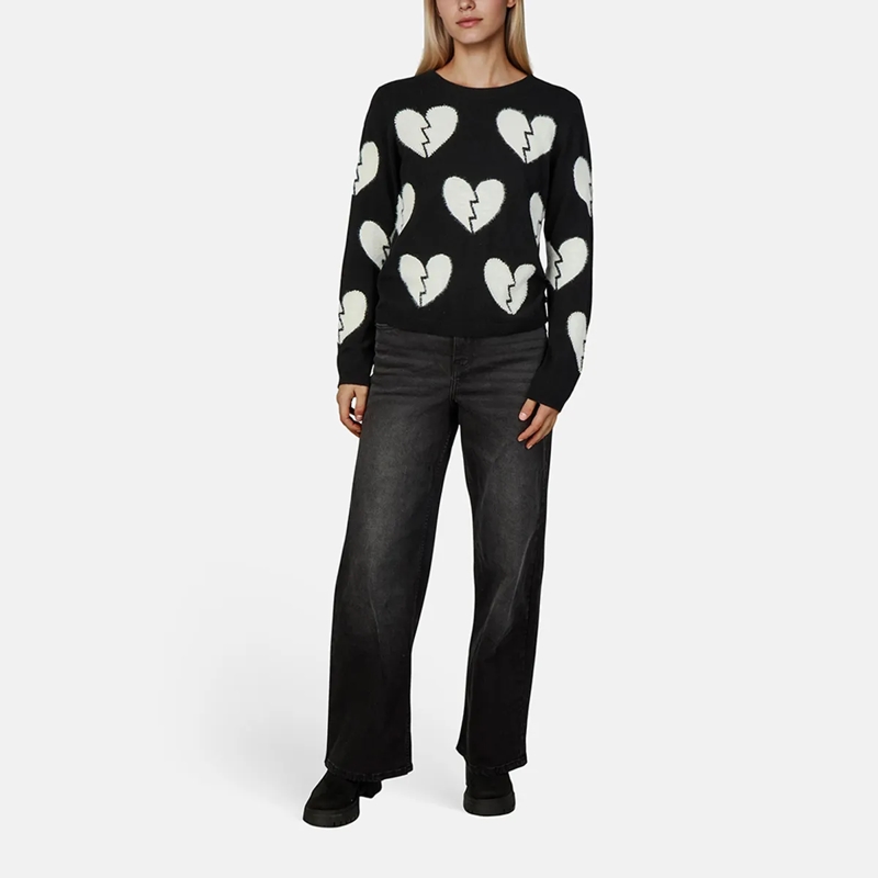 Princess goes Hollywood Pullover Pullover mit Schmuckperlen schwarz