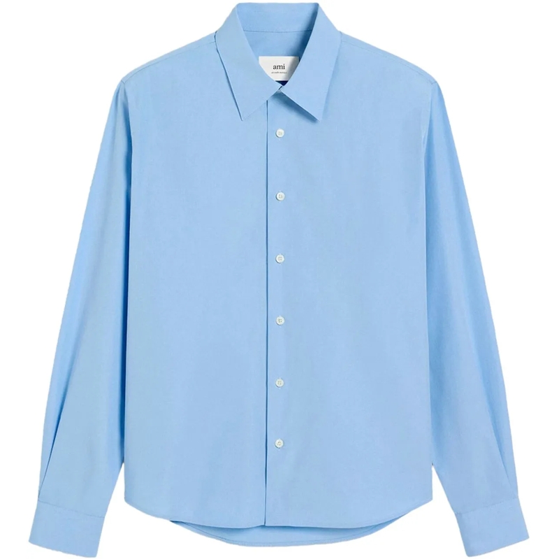 AMI Paris Legeres Oberteil chemise classique bleue blau
