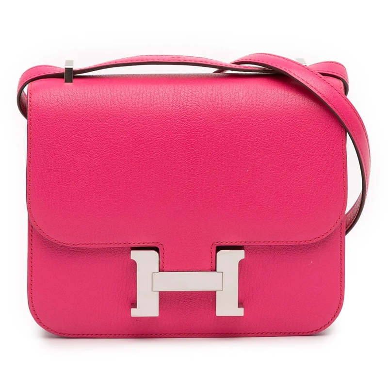 Hermès Schultertasche Mini Chevre Mysore Constance 18 rose