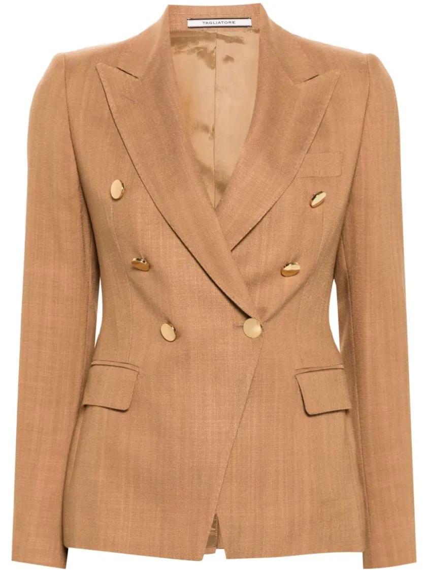 Thumbnail - Tagliatore - Alicya Double-Breasted Blazer - Größe 42 - braun