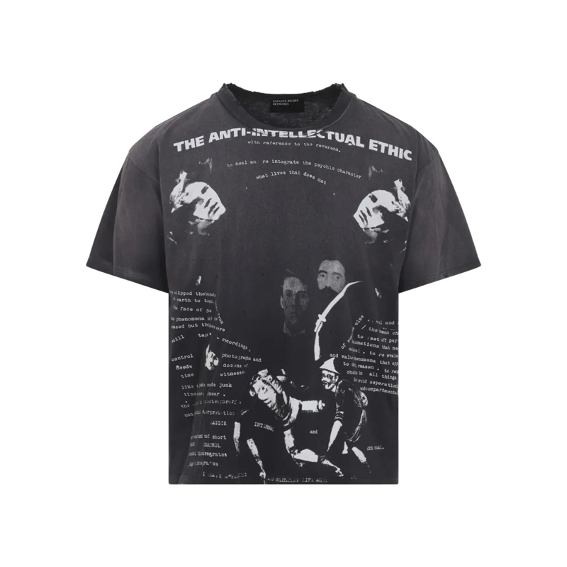 ENFANTS RICHES DÉPRIMÉS T-shirt Relaxed-Fit Black Graphic T-Shirt With Vintage Aes Black