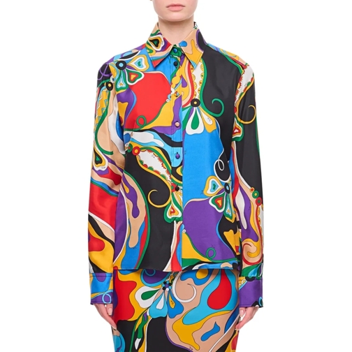 Pucci Chemises Silk Twill Long Sleeves Shirt Multicolor