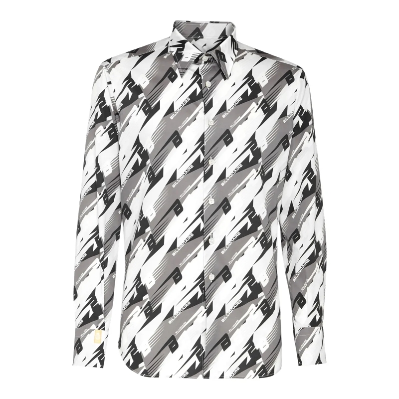 BILLIONAIRE Hemd Hemd Slim Fit Racing grau