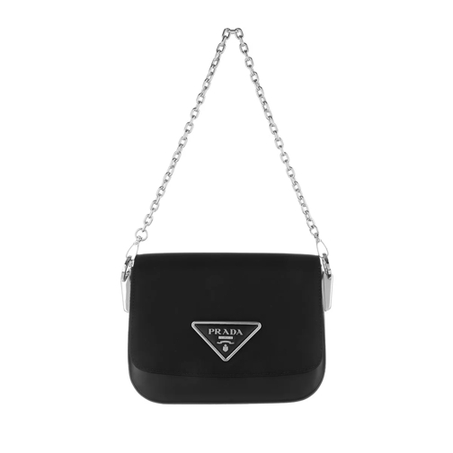 Prada Shoulder Bag Nylon Leather Black Cross body-väskor