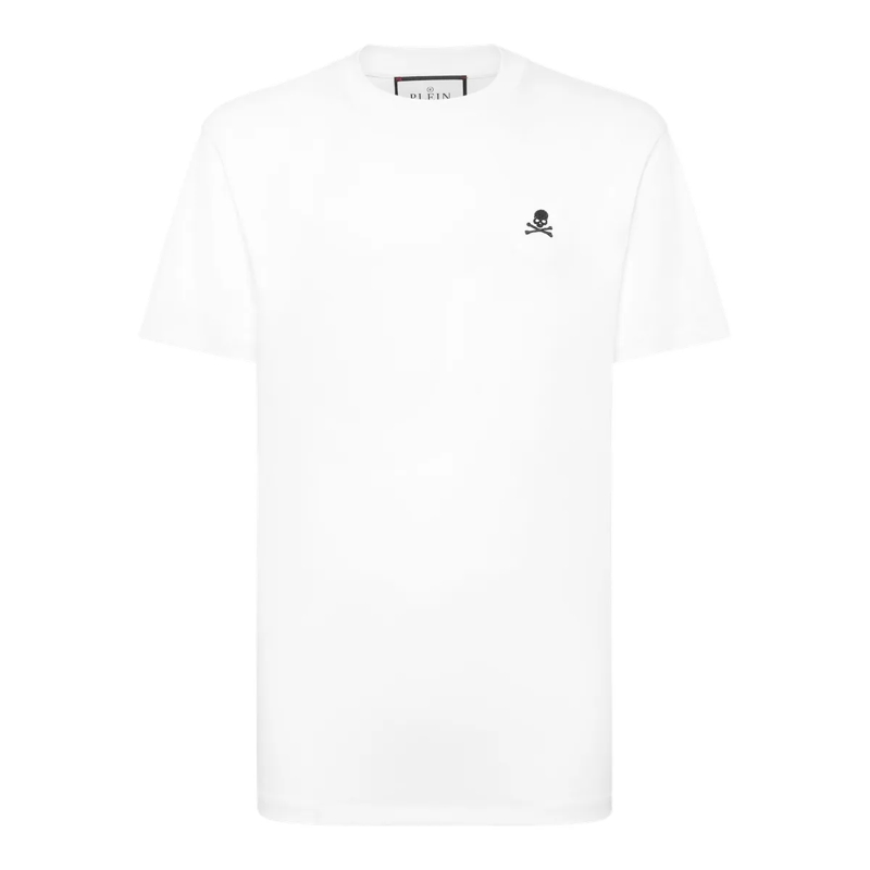Philipp Plein T-Shirt T-Shirt Rundhalsausschnitt Ss Skull weiss