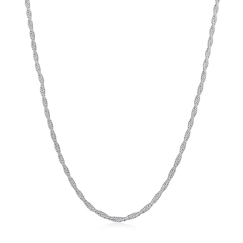 Kuzzoi Mittellange Halskette Halskette Herren Basic Kordelkette Gedreht 925 Sil silber