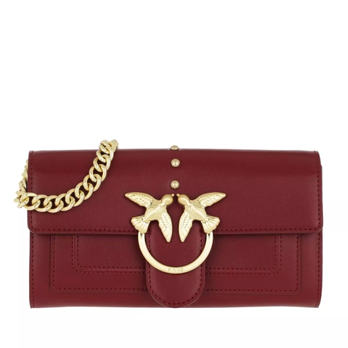 Pinko Houston Wallet With Shoulder Strap Dark Red Wallet On A Chain