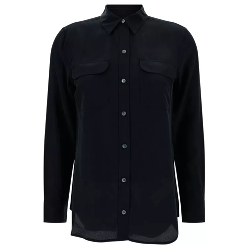 Equipment Black Silk Shirt With Pockets Black 