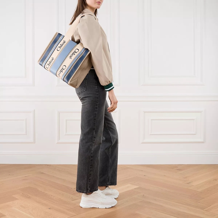 Chloé Woody Medium Tote Bag Blue / Pink | Tote Chloé Woody Medium Tote Bag Blue / Pink | Tote