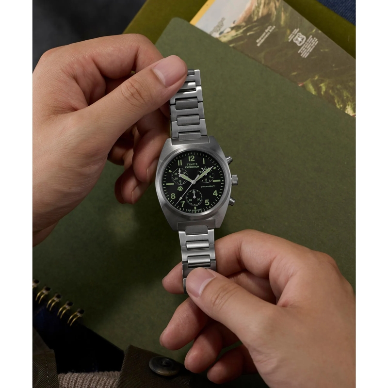 Timex Quarzuhr Quarz-Analoguhr Expedition® Capstone Chronograph silber(Image 7)