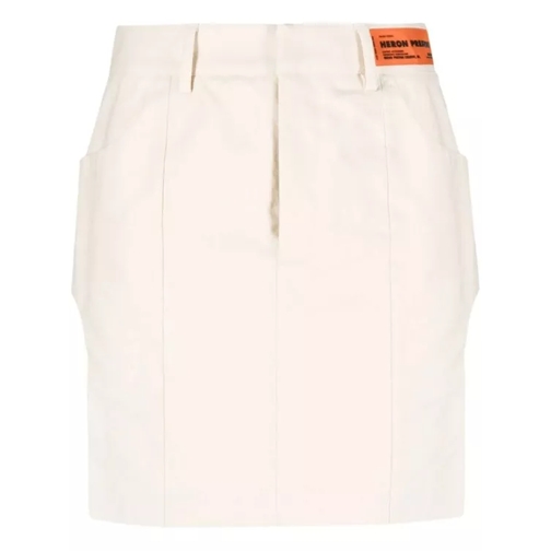 Heron Preston White Canvas Cut-Out Mini Skirt Neutrals 