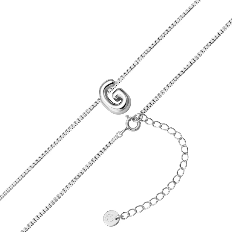 Glanzstücke München Mittellange Halskette Sterling Silber Halskette Buchstabe G silber(Image 3)