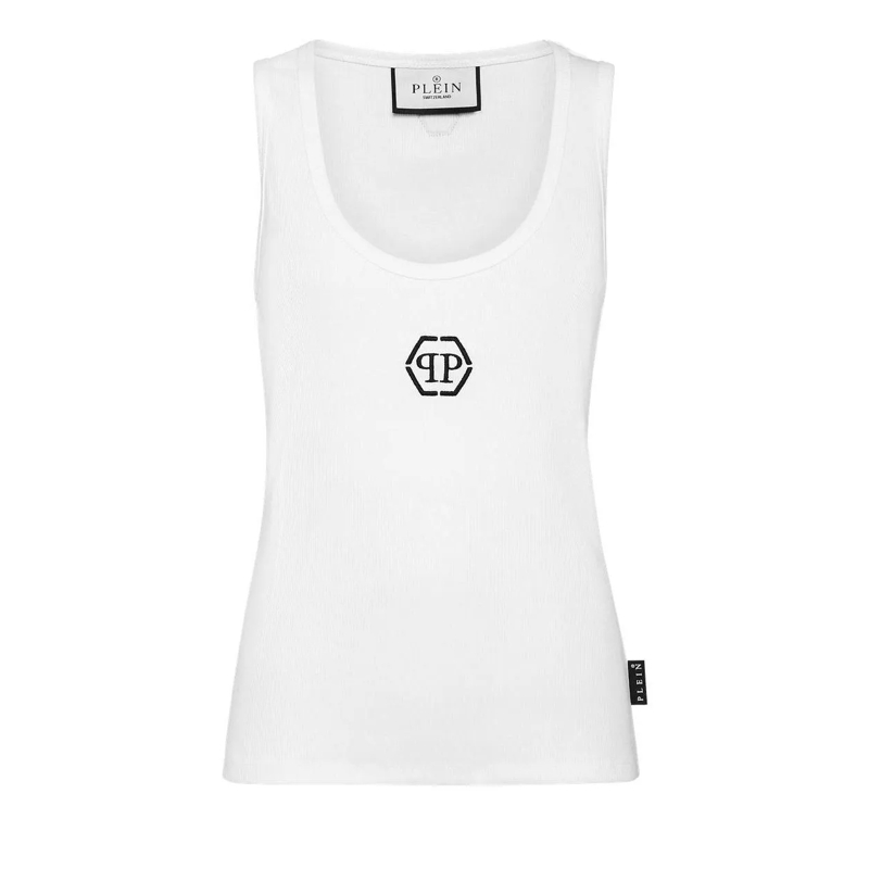 Philipp Plein Top Tanktop Hexagon weiss
