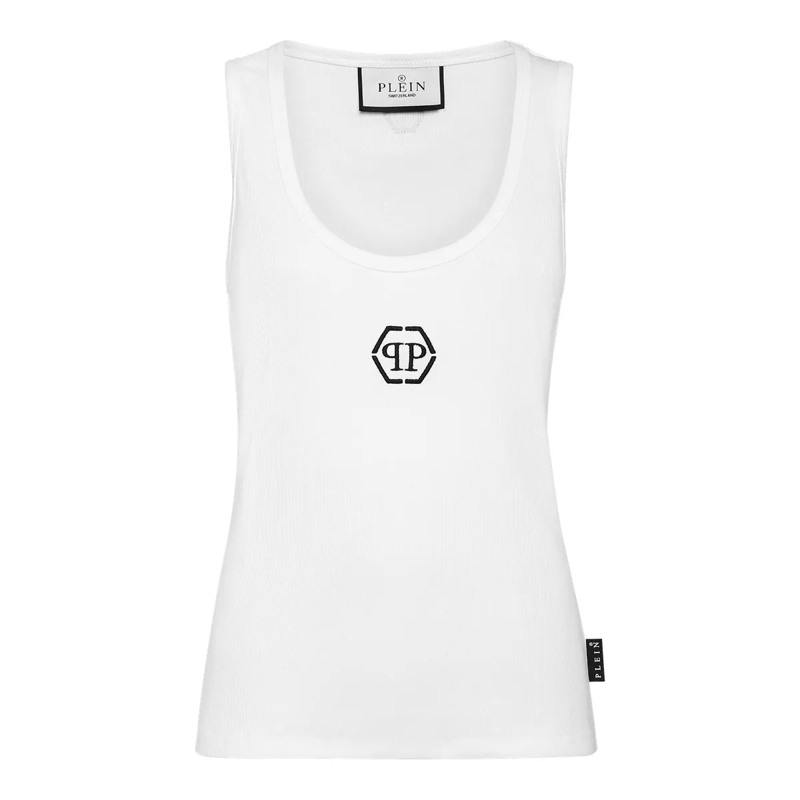 Philipp Plein Top Tanktop Hexagon weiss