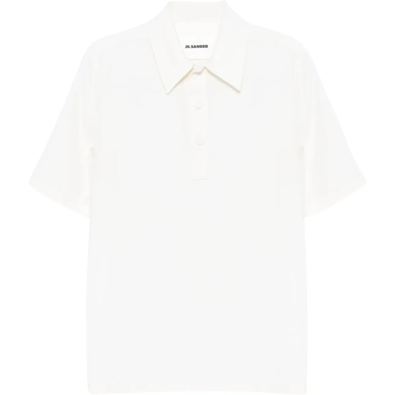 Jil Sander T-Shirt Polo Shirt Porcelain weiß