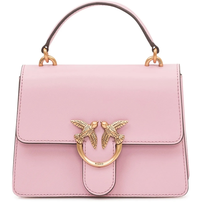 Pinko Tote Borsa Love One Top Handle con Patta e Manico rose