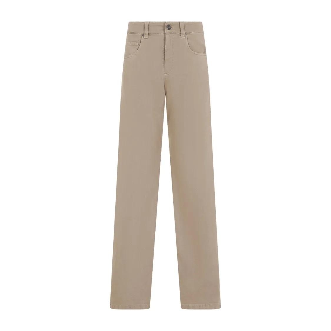 Brunello Cucinelli - Medium Brown Cotton Pants - Größe 40 - braun